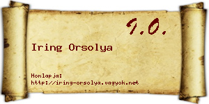Iring Orsolya névjegykártya